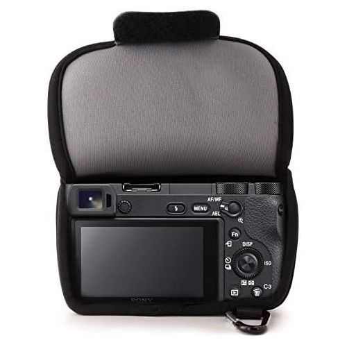  MegaGear MG064 Ultra Light Neoprene Camera Case Compatible with Sony Alpha A6400, A6500, A6300, A6000 (16-50 mm)-Gray (Model: MG065)