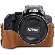 MegaGear Nikon Coolpix P900S Pu Leather Camera Case, Light Brown (MG956)