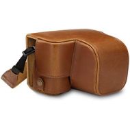 MegaGear Ever Ready Leather Camera Case Compatible with Sony Alpha A6100, A6400 (16-50mm)