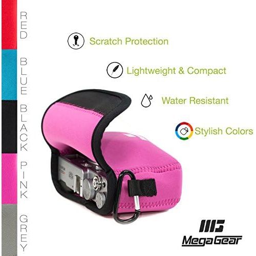  Megagear Fujifilm X100F, X100T, X100S Ultra Light Neoprene Camera Case, with Carabiner - Hot Pink - MG1097