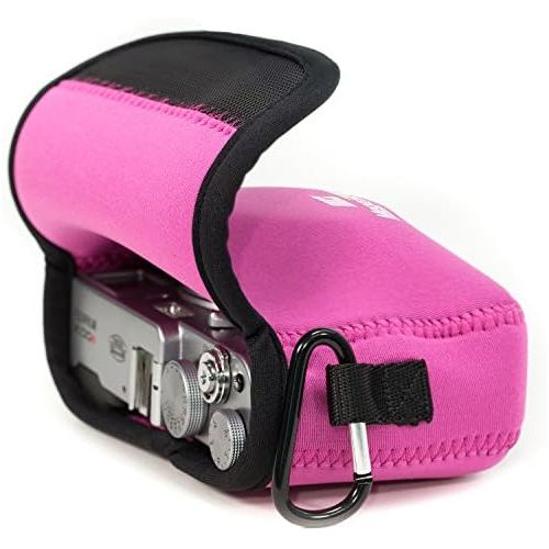  Megagear Fujifilm X100F, X100T, X100S Ultra Light Neoprene Camera Case, with Carabiner - Hot Pink - MG1097