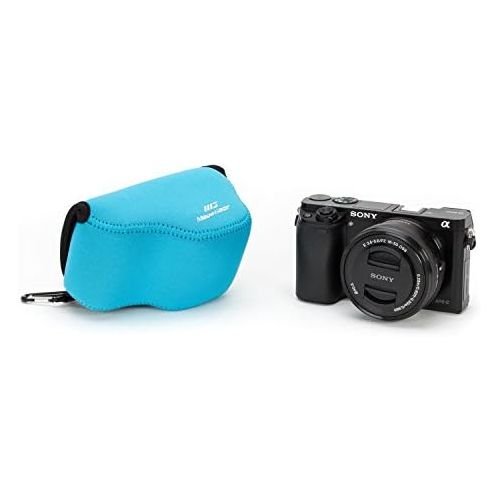  MegaGear MG064 Ultra Light Neoprene Camera Case Compatible with Sony Alpha A6400, A6500, A6300, A6000 (16-50 mm)-Blue