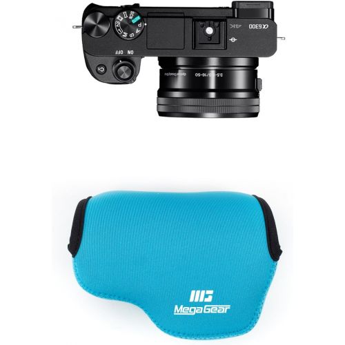  MegaGear MG064 Ultra Light Neoprene Camera Case Compatible with Sony Alpha A6400, A6500, A6300, A6000 (16-50 mm)-Blue