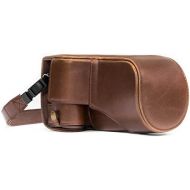 MegaGear Canon EOS M6 (18-150 mm) Ever Ready Leather Camera Case and Strap, with Battery Access - Dark Brown - MG1180