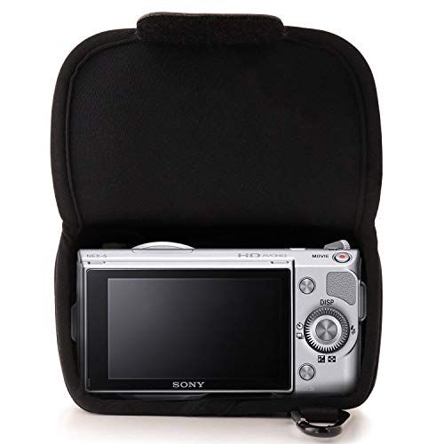  MegaGear Ultra Light Neoprene Camera Case Bag with Carabiner for SONY NEX5, NEX5N, NEX5R with 16-50 LENS (Black)