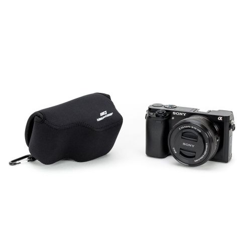  MegaGear Ultra Light Neoprene Camera Case Bag with Carabiner for SONY NEX5, NEX5N, NEX5R with 16-50 LENS (Black)