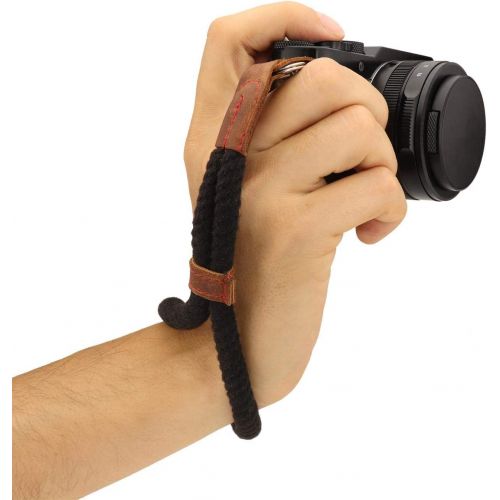  MegaGear MG939 Cotton Camera Hand Wrist Strap Comfort Padding, Security for All Cameras (Small23cm/9inc), Black