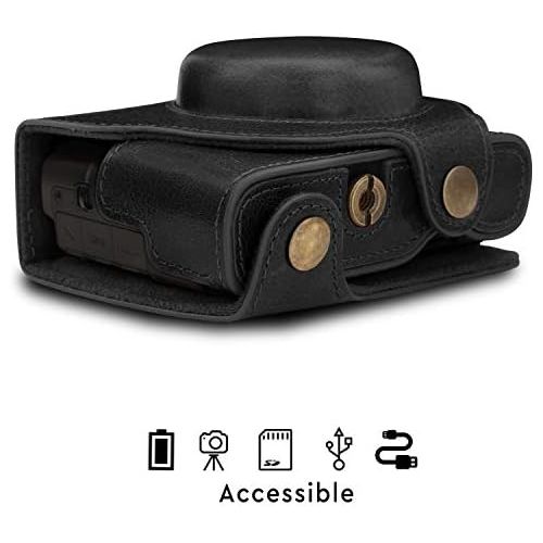  MegaGear Ever Ready Genuine Leather Camera Case Compatible with Sony Cyber-Shot DSC-RX100 VII