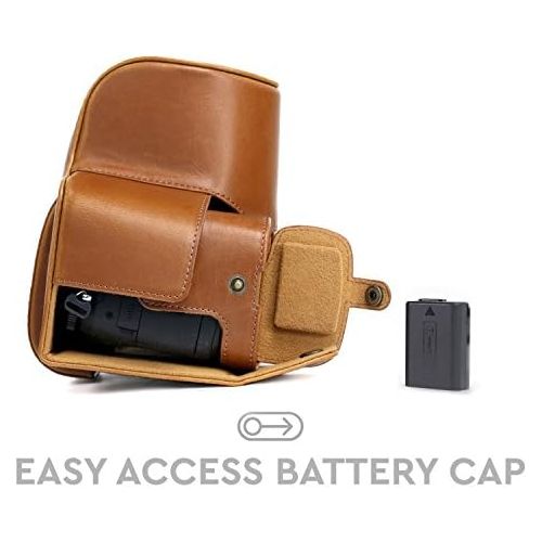  MegaGear Ever Ready Leather Camera Case Compatible with Sony Cyber-Shot DSC-RX10 IV, DSC-RX10 III