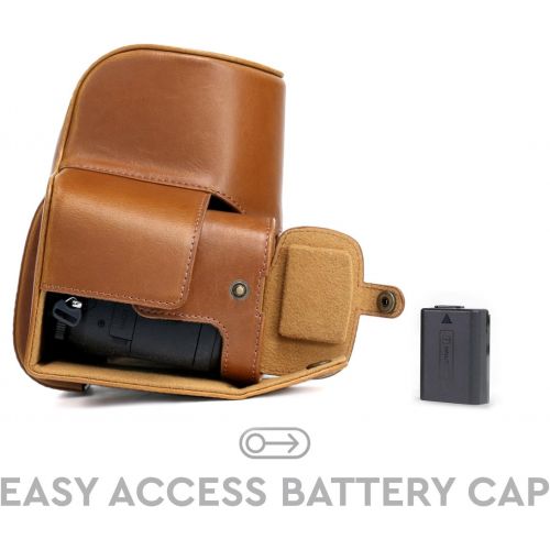  MegaGear Ever Ready Leather Camera Case Compatible with Sony Cyber-Shot DSC-RX10 IV, DSC-RX10 III