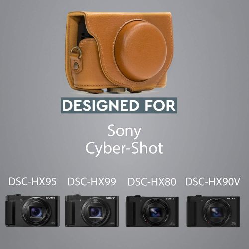  MegaGear Ever Ready Leather Camera Case Compatible with Sony Cyber-Shot DSC-HX95, DSC-HX99, DSC-HX80, DSC-HX90V