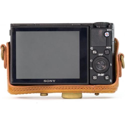  MegaGear Ever Ready Leather Camera Case Compatible with Sony Cyber-Shot DSC-HX95, DSC-HX99, DSC-HX80, DSC-HX90V