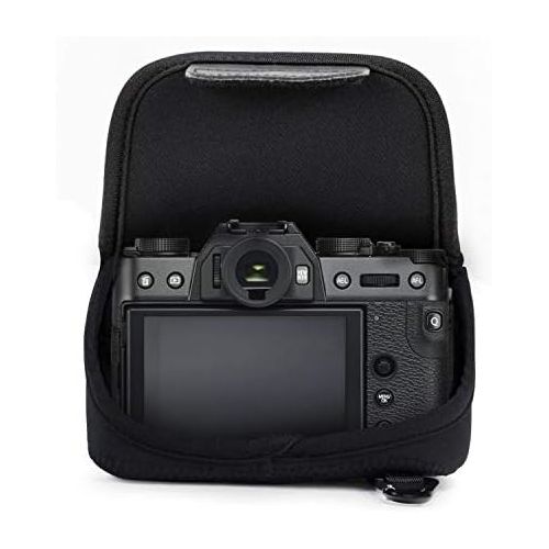  MegaGear MG579 Ultra Light Neoprene Camera Case compatible with Fujifilm X-T30, X-T20, X-T10 (16-50mm/18-55mm Lenses), X Series X10, X20 - Black