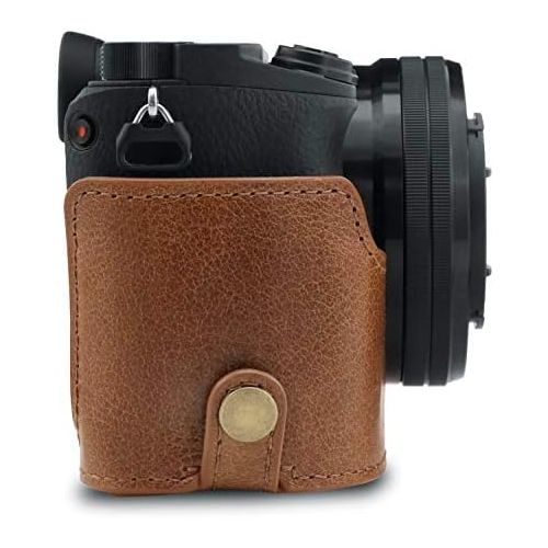  MegaGear Ever Ready Genuine Leather Camera Half Case Compatible with Sony Alpha A6100, A6400