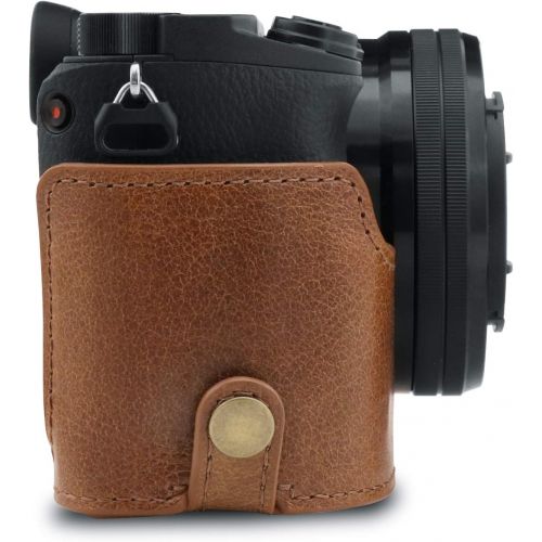  MegaGear Ever Ready Genuine Leather Camera Half Case Compatible with Sony Alpha A6100, A6400