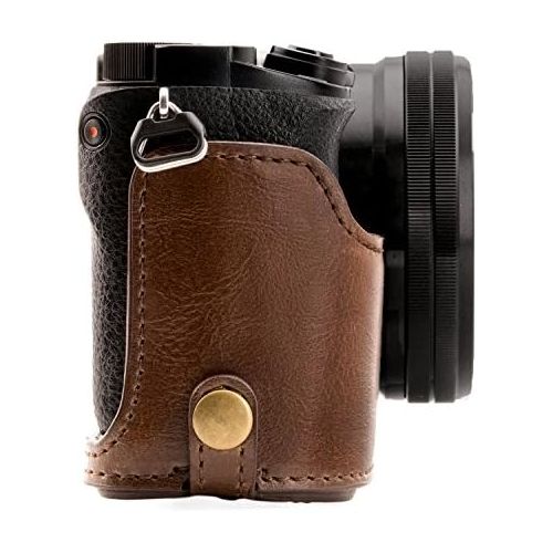  MegaGear Ever Ready Leather Camera Case ? Easy to Install, Tripod and Peripheral Friendly Accessory ? Compatible with Sony Alpha A6000, A6300 (Dark Brown)