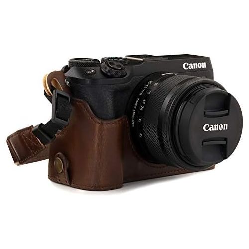  MegaGear Ever Ready Leather Camera Half Case Compatible with Canon EOS M6 Mark II