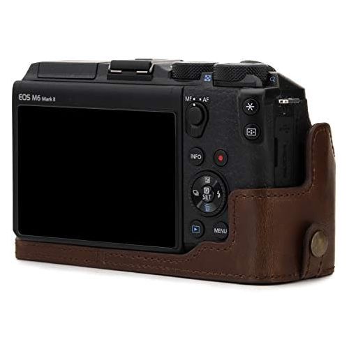  MegaGear Ever Ready Leather Camera Half Case Compatible with Canon EOS M6 Mark II
