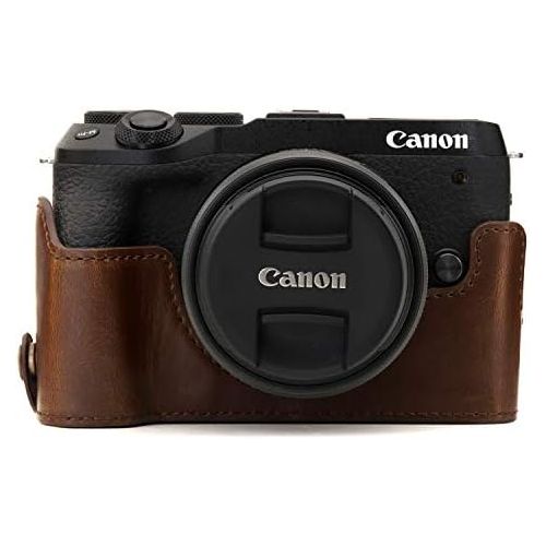  MegaGear Ever Ready Leather Camera Half Case Compatible with Canon EOS M6 Mark II