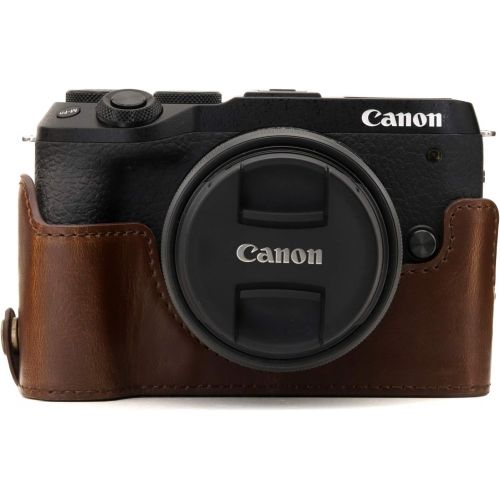  MegaGear Ever Ready Leather Camera Half Case Compatible with Canon EOS M6 Mark II