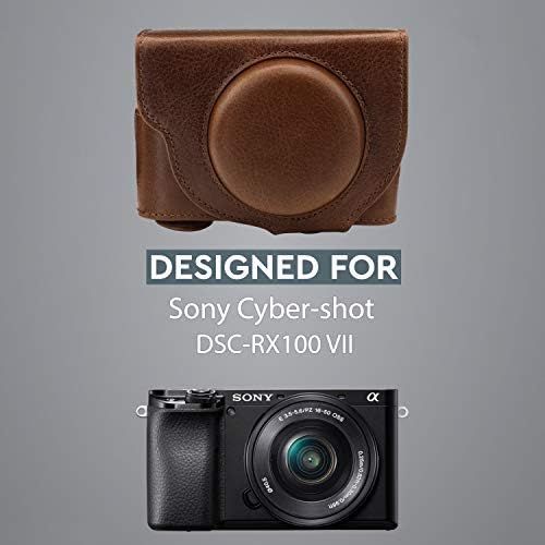  MegaGear Ever Ready Genuine Leather Camera Case Compatible with Sony Cyber-Shot DSC-RX100 VII