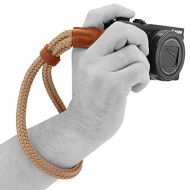 MegaGear MG942 Cotton Camera Hand Wrist Strap Comfort Padding, Security for All Cameras (Small23cm/9inc), Brown