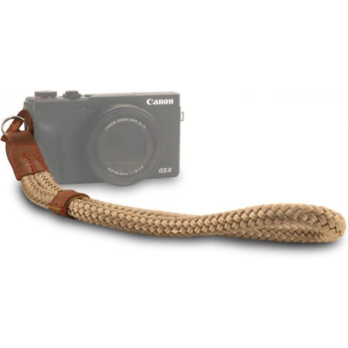  MegaGear MG942 Cotton Camera Hand Wrist Strap Comfort Padding, Security for All Cameras (Small23cm/9inc), Brown