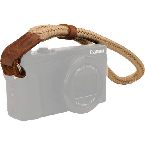  MegaGear MG942 Cotton Camera Hand Wrist Strap Comfort Padding, Security for All Cameras (Small23cm/9inc), Brown