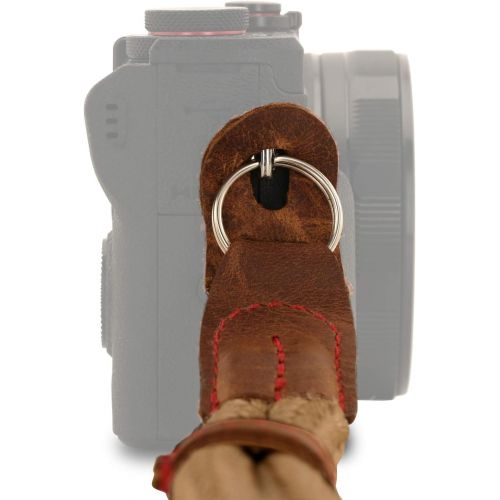  MegaGear MG942 Cotton Camera Hand Wrist Strap Comfort Padding, Security for All Cameras (Small23cm/9inc), Brown