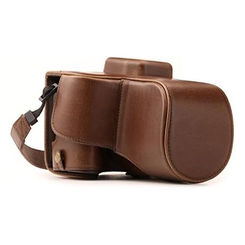  MegaGear Ever Ready Leather Camera Case Compatible with Canon EOS Rebel SL3, Kiss X10, Rebel SL2, Kiss X9 18-55mm Lens