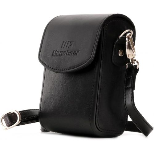  MegaGear Panasonic Lumix DC-ZS200, TZ200, Leica C-Lux Leather Camera Case with Strap - Black