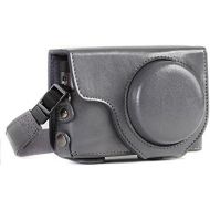 MegaGear MG1261 Ever Ready Leather Camera Case compatible with Panasonic Lumix DC-ZS80, DC-ZS70, DC-TZ95, DC-TZ90 - Gray