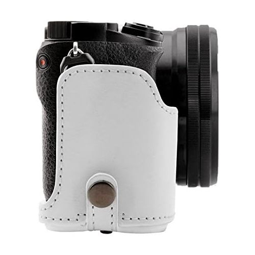  MegaGear Sony Alpha A6300, A6000 (16-50 mm) Ever Ready Leather Camera Case with Strap - White - MG864