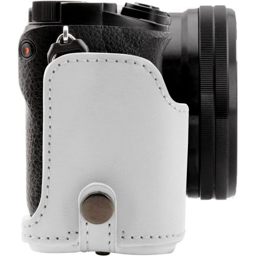  MegaGear Sony Alpha A6300, A6000 (16-50 mm) Ever Ready Leather Camera Case with Strap - White - MG864