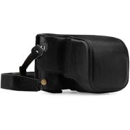 Mega Gear MG1402 Leica Q-P, Q (Typ 116) Ever Ready Genuine Leather Camera Case and Strap, with Battery Access, Black