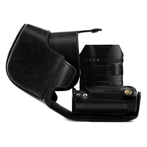  Mega Gear MG1402 Leica Q-P, Q (Typ 116) Ever Ready Genuine Leather Camera Case and Strap, with Battery Access, Black