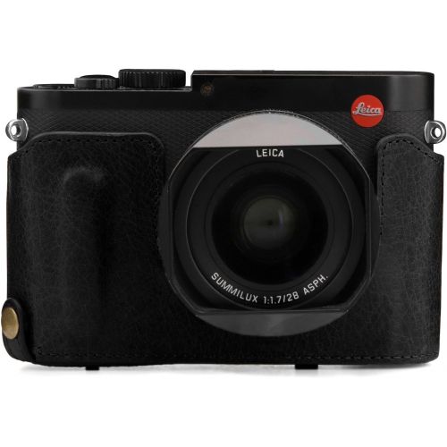  Mega Gear MG1402 Leica Q-P, Q (Typ 116) Ever Ready Genuine Leather Camera Case and Strap, with Battery Access, Black