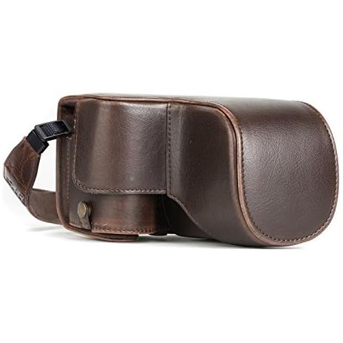  MegaGear Ever Ready Leather Camera Case Compatible with Sony Alpha A6500 (up to 16-70mm Lens)