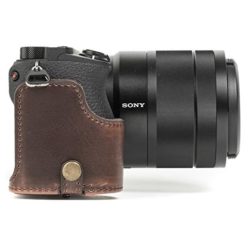  MegaGear Ever Ready Leather Camera Case Compatible with Sony Alpha A6500 (up to 16-70mm Lens)