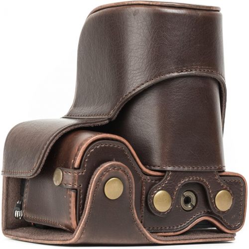  MegaGear Ever Ready Leather Camera Case Compatible with Sony Alpha A6500 (up to 16-70mm Lens)