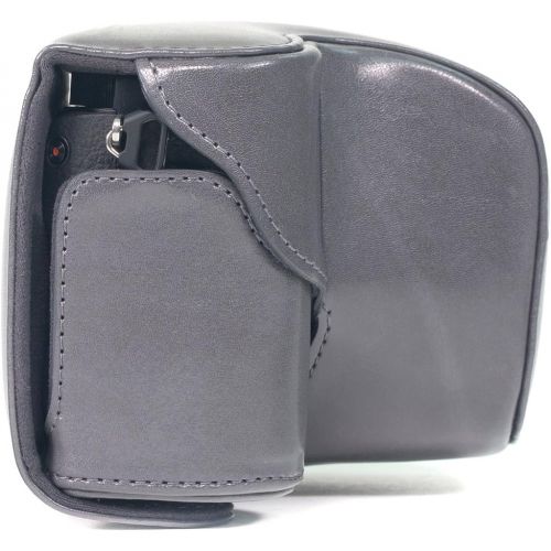  MegaGear Ever Ready Protective Leather Camera Case, Bag for Sony Alpha A5000 Sony A5100 with 16-50mm OSS Lens (Grey) (MG676)