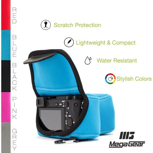  MegaGear MG1501 Sony Alpha A6400, A6500 (18-135mm) Ultra Light Neoprene Camera Case - Blue