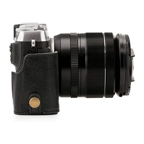  MegaGear MG1342 Ever Ready Genuine Leather Camera Half Case & Strap Fujifilm X-E3 with Battery Access, Black