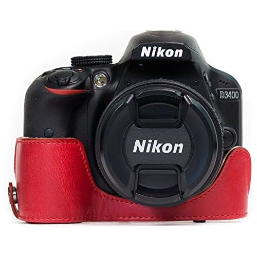  MegaGear Ever Ready Leather Camera Case Compatible with Nikon D3400