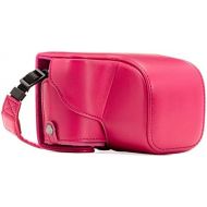 MegaGear Sony Alpha A6300, A6000 (16-50 mm) Ever Ready Leather Camera Case with Strap - Hot Pink - MG1145