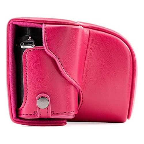  MegaGear Sony Alpha A6300, A6000 (16-50 mm) Ever Ready Leather Camera Case with Strap - Hot Pink - MG1145