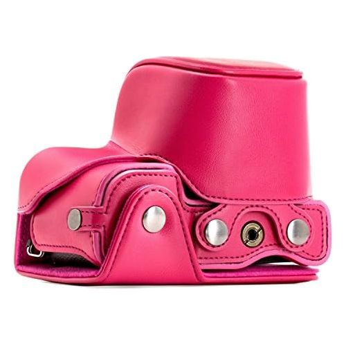  MegaGear Sony Alpha A6300, A6000 (16-50 mm) Ever Ready Leather Camera Case with Strap - Hot Pink - MG1145