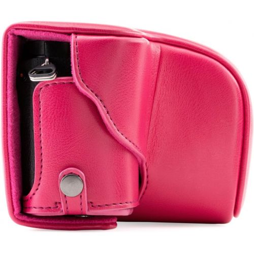  MegaGear Sony Alpha A6300, A6000 (16-50 mm) Ever Ready Leather Camera Case with Strap - Hot Pink - MG1145