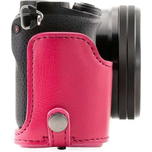  MegaGear Sony Alpha A6300, A6000 (16-50 mm) Ever Ready Leather Camera Case with Strap - Hot Pink - MG1145