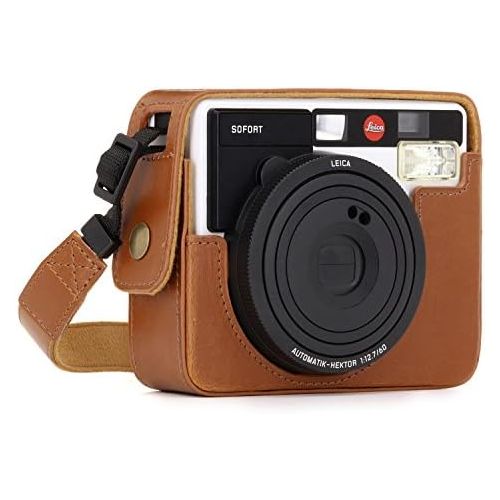  MegaGear MG1296 Ever Ready Leather Camera Case, Bag, Protective Cover for Leica Sofort Instant, Light Brown